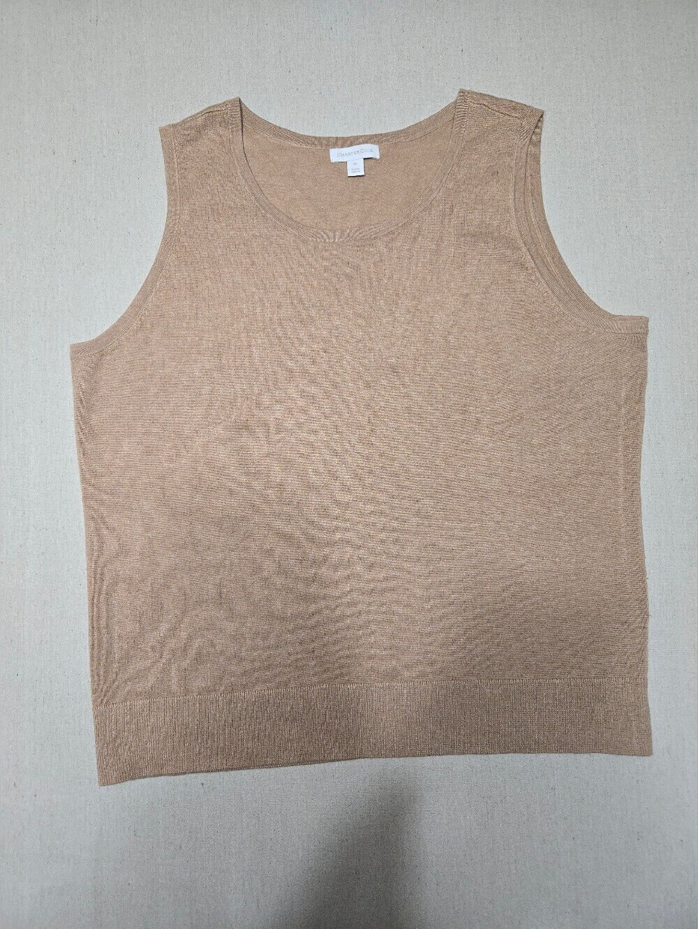 Charter Club Sleeveless Knit Sweater Vest Sleeveless Tank - Tan